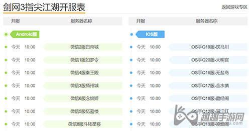 剑网3指尖江湖每天几点钟开新区
