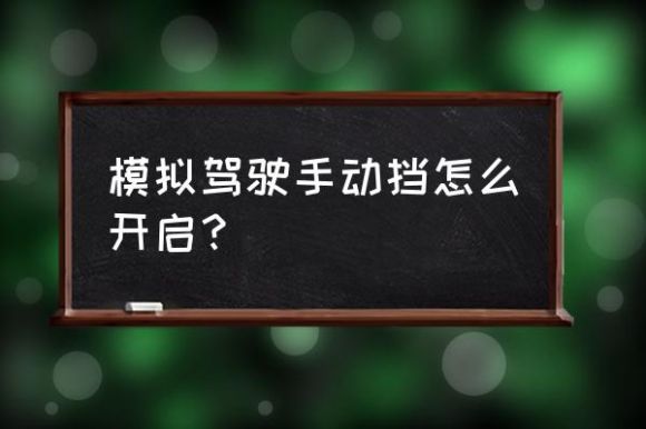 模拟驾驶2009游戏攻略 真实模拟驾驶手动挡怎么开启